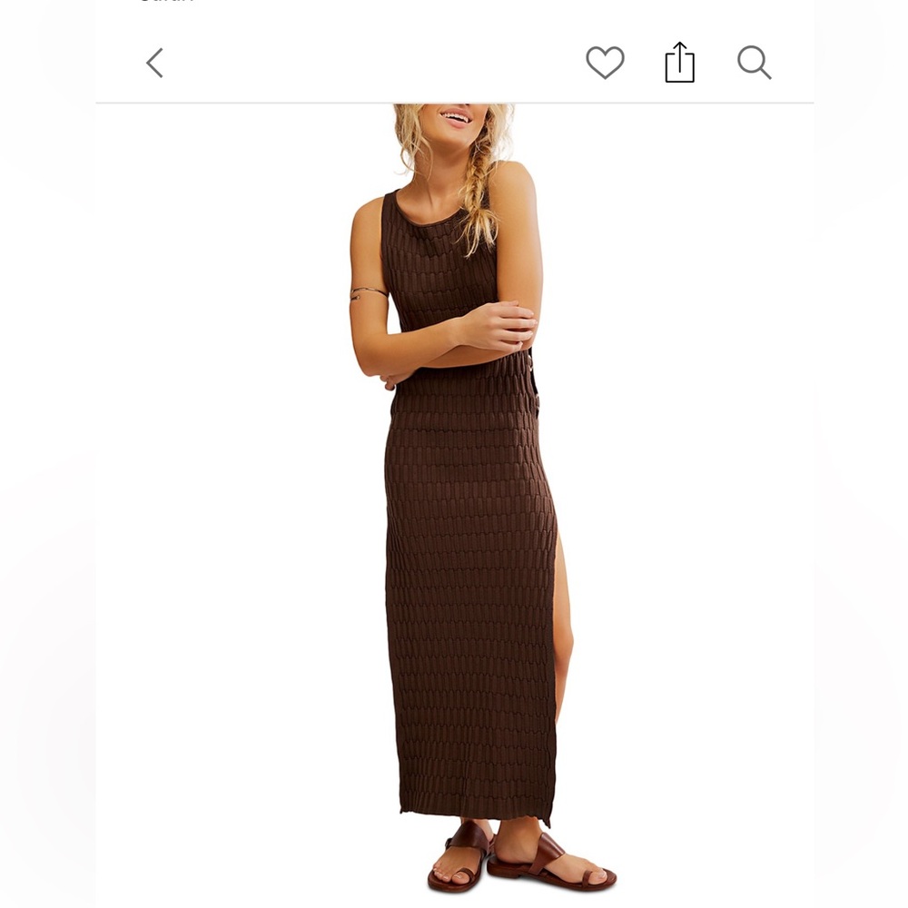 FREE PEOPLE Lilliana Carafe Brown Maxi dress size small